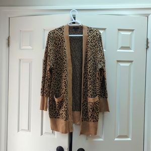 J Crew leopard print cardigan size L